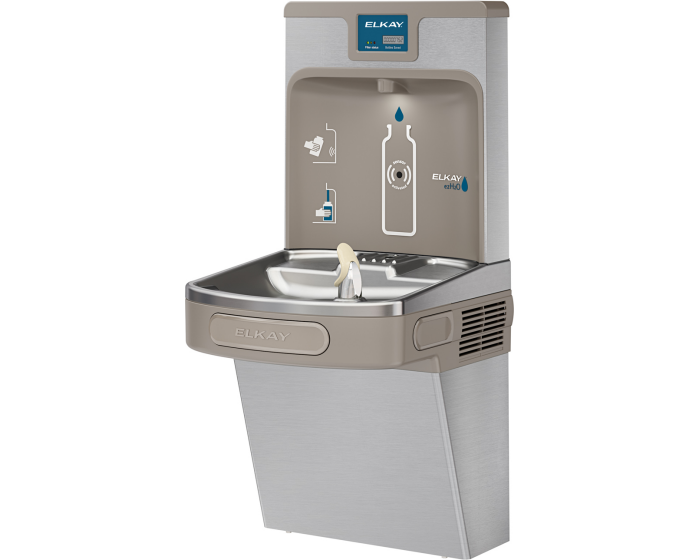 Elkay LZS8WSSP | Wall-mount Enhanced EZH2o Bottle Filling Station | Filtered, Refrigerated, EZ-style fountain, Stainless Steel - BottleFillingStations.com
