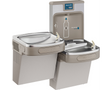 Elkay LZSTL8WSLP | Wall-mount Enhanced EZH2o Bi-level Bottle Filling Station | Filtered, Refrigerated, EZ-style fountain, Granite Gray - BottleFillingStations.com