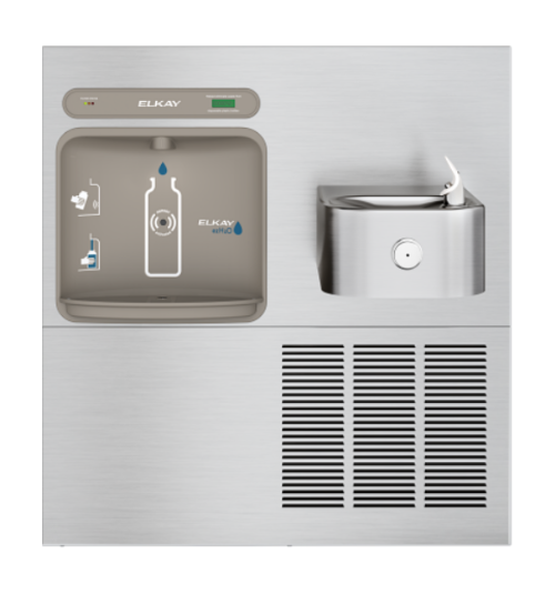 Elkay LZWS-ERFP8-RF | In-wall Retrofit Bottle Filler | Filtered, Refrigerated (For use with Elkay bi-level refrigerated Soft-sides fountains) - BottleFillingStations.com