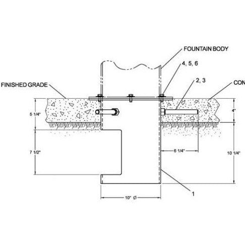 Elkay 97890C | Direct bury Adapter Kit (for 4400 tubular fountains) - BottleFillingStations.com