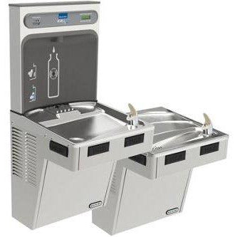 Elkay LMABFTL8WSSK | Wall-mount Bi-Level Bottle Filling Station | Filtered, Refrigerated, EMAB-style fountain, Stainless Steel - BottleFillingStations.com