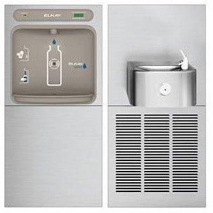 Elkay LZWS-SS8K | In-wall Bottle Filling Station | Filtered, Refrigerated, Soft-sides fountain, Stainless Steel (comes with Mounting Frames) - BottleFillingStations.com