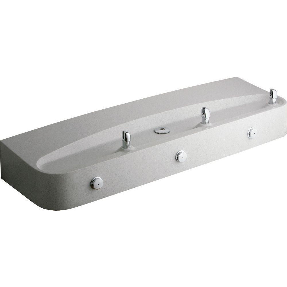 Elkay EDFPVR320RC | Soft-sides Triple Drinking Fountain | Filterless, Non-refrigerated, White granite - BottleFillingStations.com