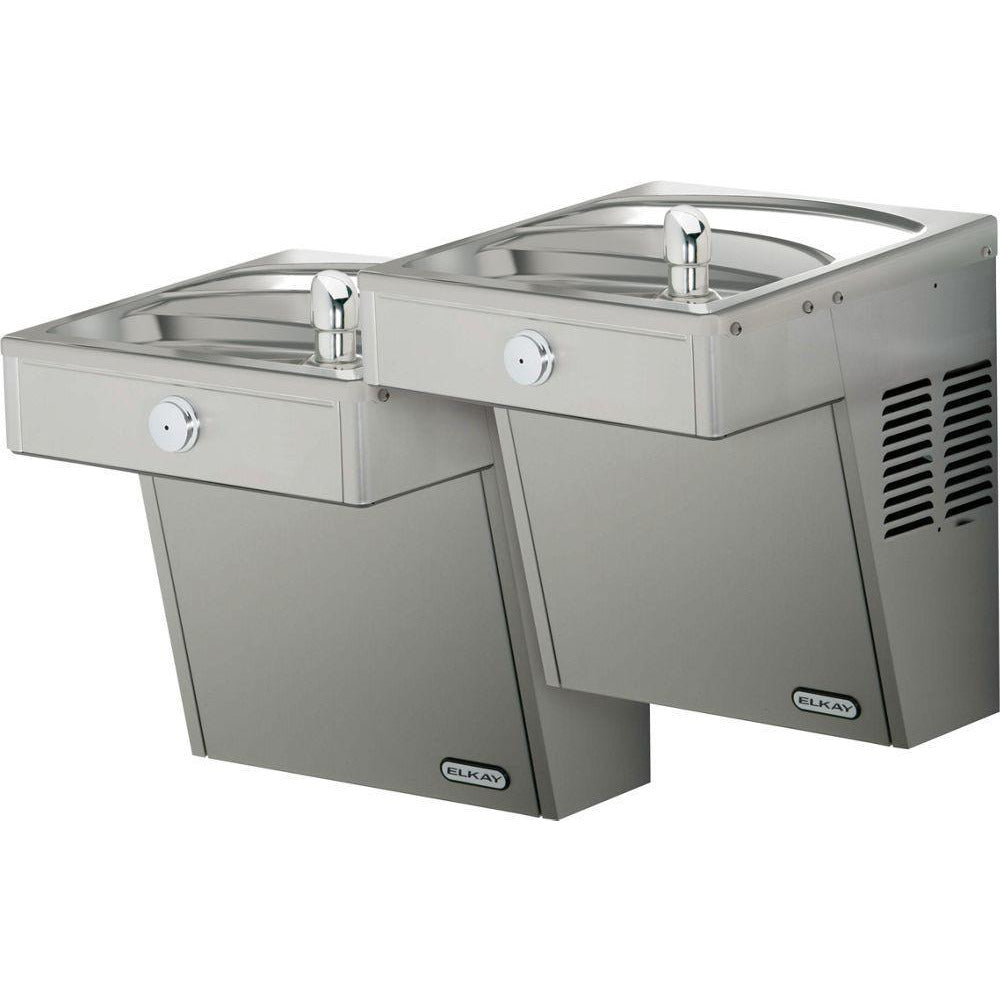 Elkay VRCTLR8SC | Wall-mount Reverse Bi-Level Drinking Fountain | Filterless, Refrigerated, Fully Vandal-resistant, Stainless Steel - BottleFillingStations.com