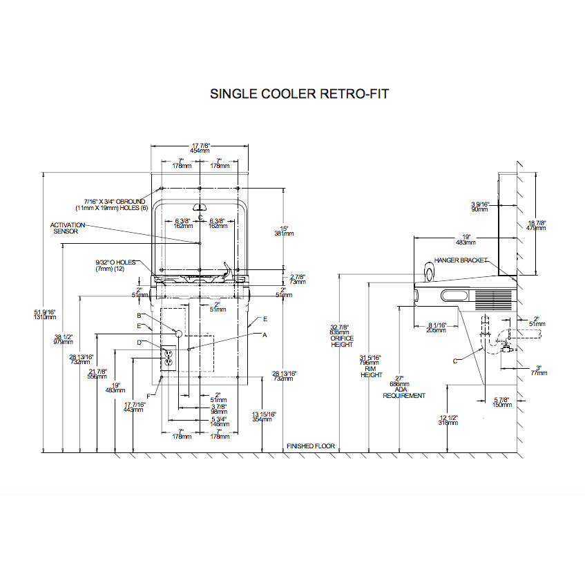 Elkay EZWSRK | Retrofit Bottle Filler Kit | Filterless, Stainless Steel, For use with EZ-style fountains - BottleFillingStations.com