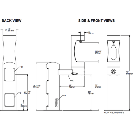 Elkay LK4410BF | Freestanding Bottle Filler | Filterless, Non-refrigerated - BottleFillingStations.com