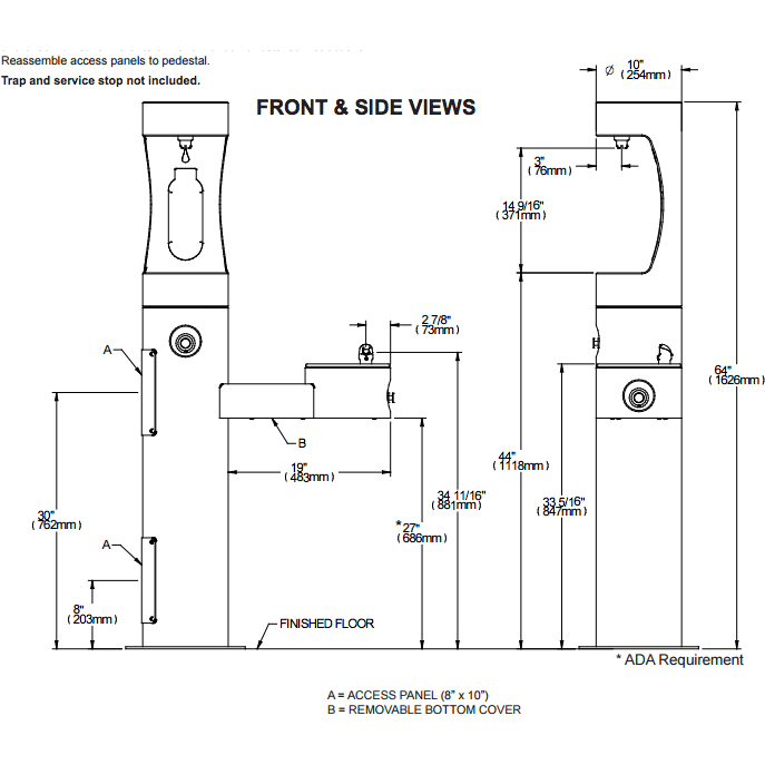 Elkay LK4420BF1UFRK | Freestanding Bottle Filling Station | Filterless, Non-refrigerated, Freeze-resistant - BottleFillingStations.com