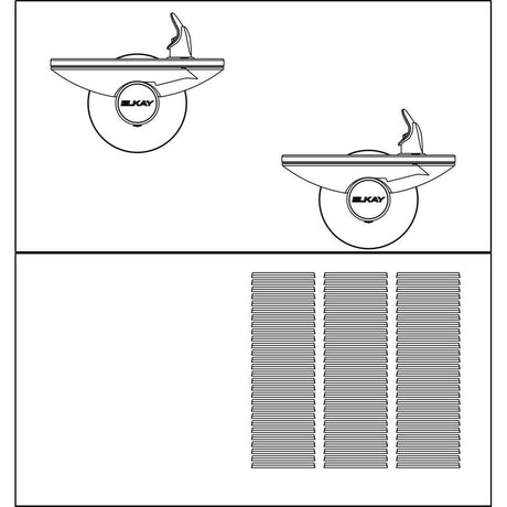 Elkay LRPBGRNM28K | In-wall Bi-Level Swirlflo Drinking Fountain | Filtered, High-efficiency chiller, (comes with Mounting Frame) - BottleFillingStations.com