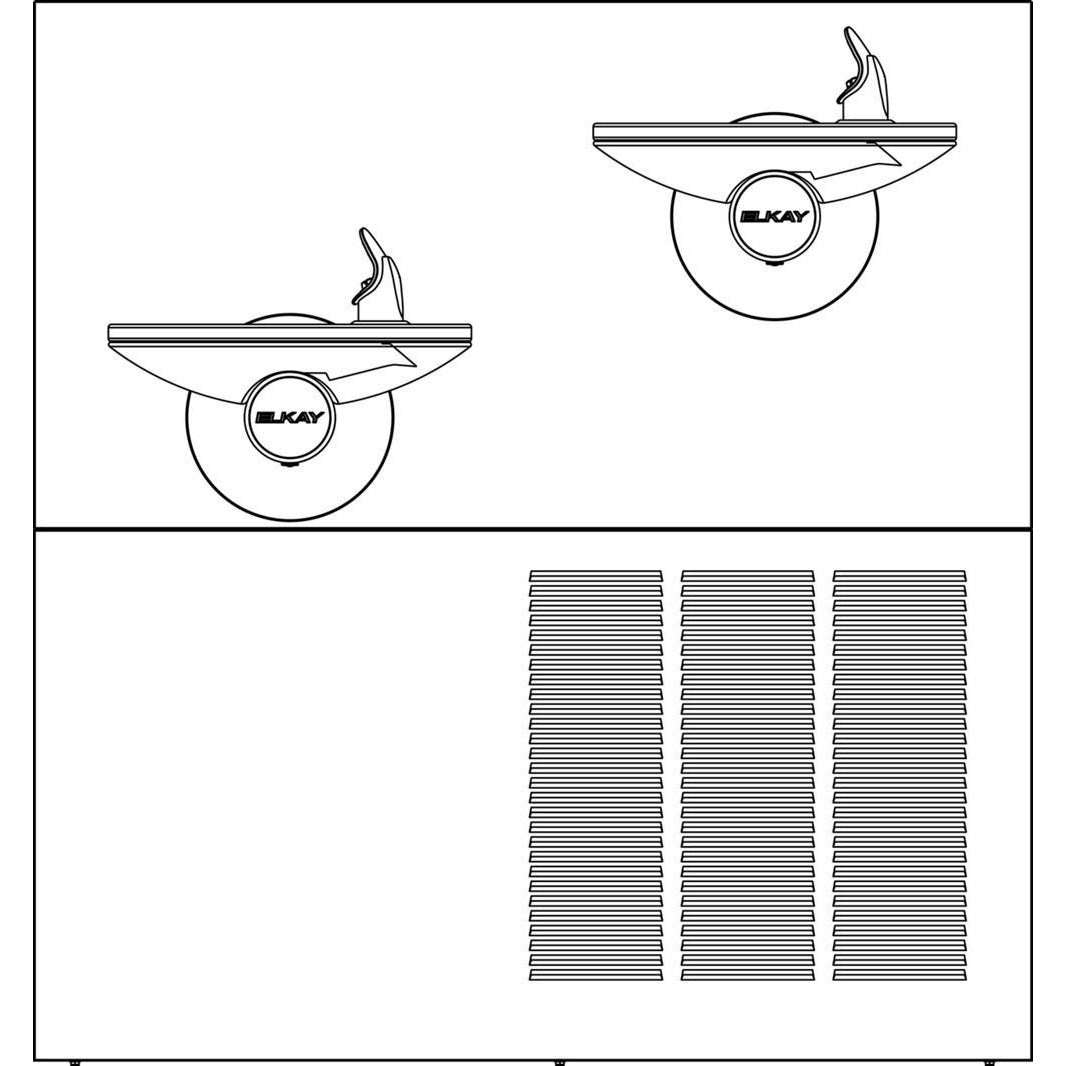Elkay LRPBM28RAK | In-wall Bi-Level Swirlflo Reverse Drinking Fountain | Filtered, Refrigerated (comes with Mounting Frame) - BottleFillingStations.com