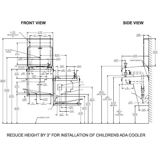 Halsey Taylor HTHB-HAC8BLSS-WF | Wall-mounted Bi-Level Bottle Filling Station | Filtered, Refrigerated, HAC-style fountains, Stainless Steel color finish - BottleFillingStations.com