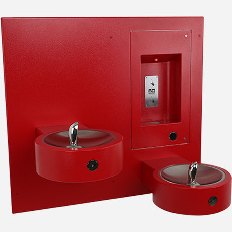 Murdock M-OBR4-GRD Series Recessed Outdoor Bottle Filler with Bi-Level Drinking Fountains