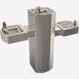 Murdock GSQ45 | Tri-Level Pedestal Mount Square Steel Drinking Fountain with Push Button