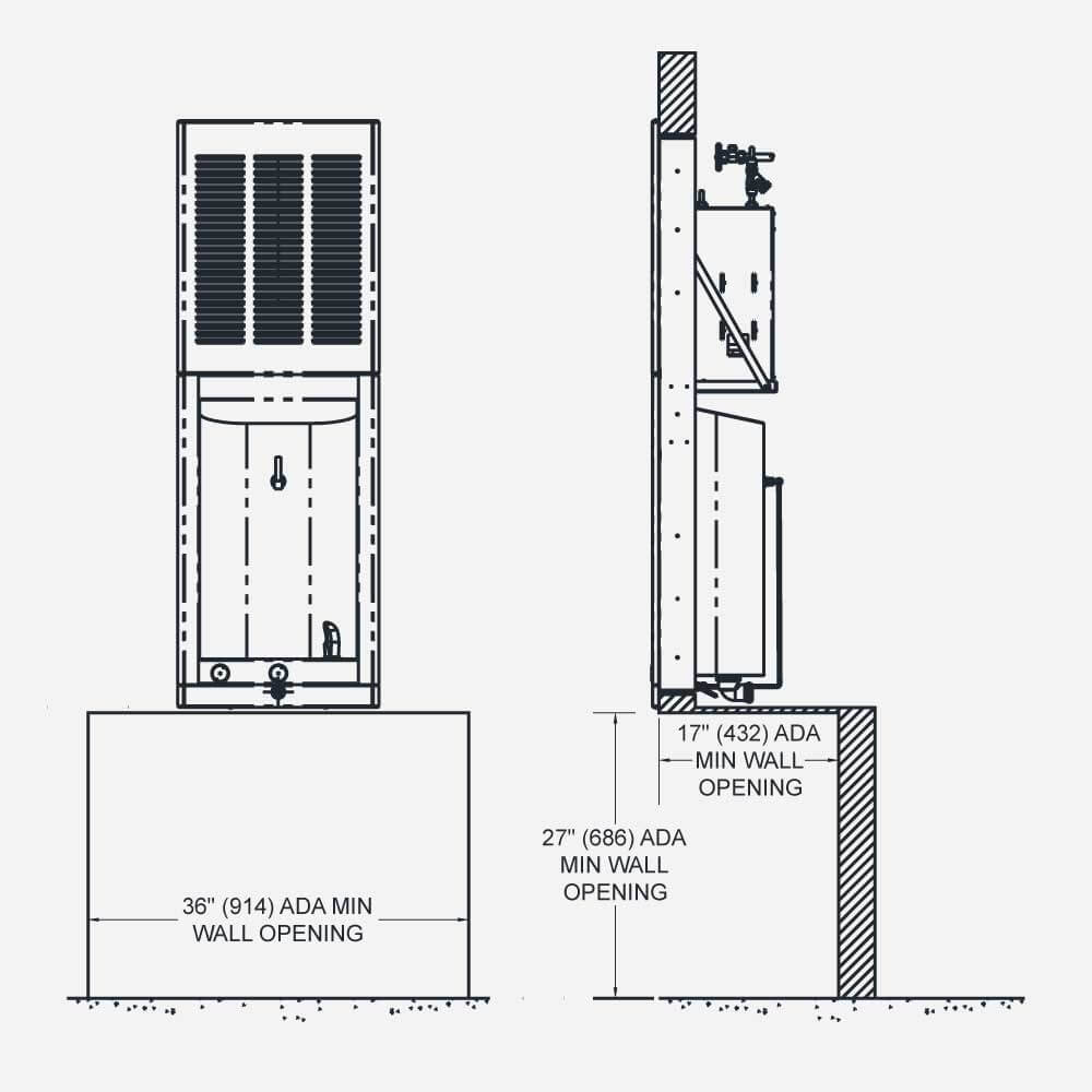 Murdock AI81.8 | Recessed Chilled Drinking Fountain with In-Wall Refrigeration