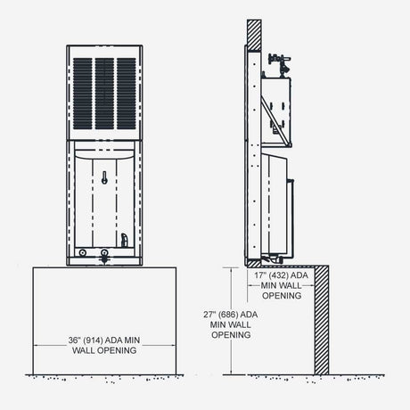 Murdock AI81.8 | Recessed Chilled Drinking Fountain with In-Wall Refrigeration