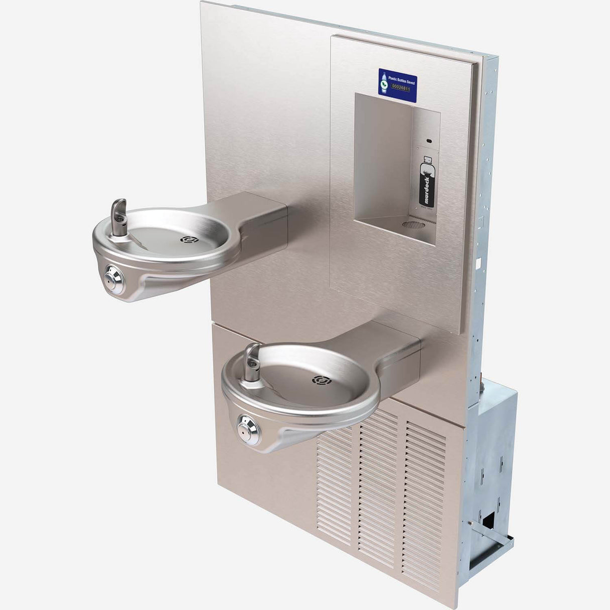 Murdock A132.8-VR-BF Series Bi-Level Oval Bowl Fountain with Recessed Bottle Filler