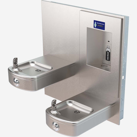 Murdock A152-VR-BF Series Wall-Mounted Bi-Level Drinking Fountain with Recessed Bottle Filler