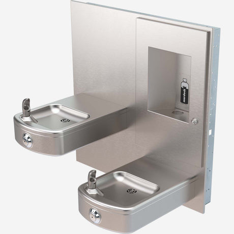 Murdock A152-VR-BF Series Wall-Mounted Bi-Level Drinking Fountain with Recessed Bottle Filler