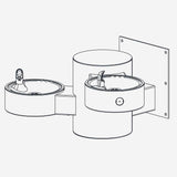 Murdock GRE24 Series Angled Bi-Level Wall-Mounted Drinking Fountain with Stainless Steel Construction