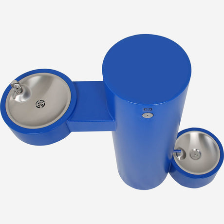 Murdock GRJ85 | Pedestal Mount Round Steel Drinking Fountain with Optional Pet Fountain