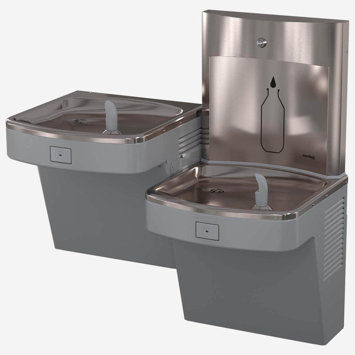 Murdock A172-UG-BF12S Series Wall-Mounted SpringH2O Bi-Level Drinking Fountain with Bottle Filler