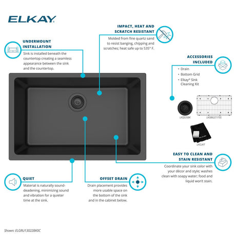 Elkay ELGRU13022BK0C