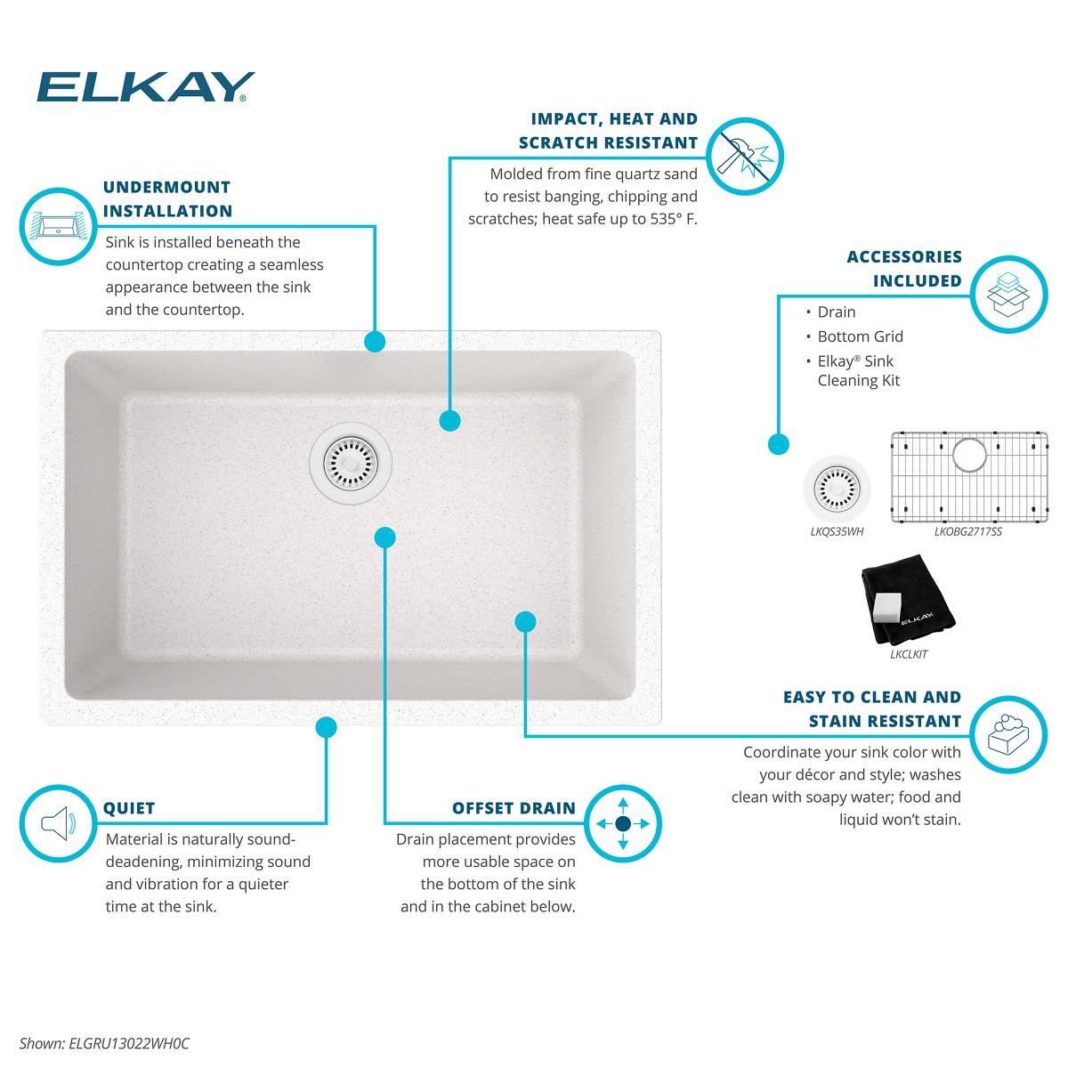 Elkay ELGRU13022WH0C