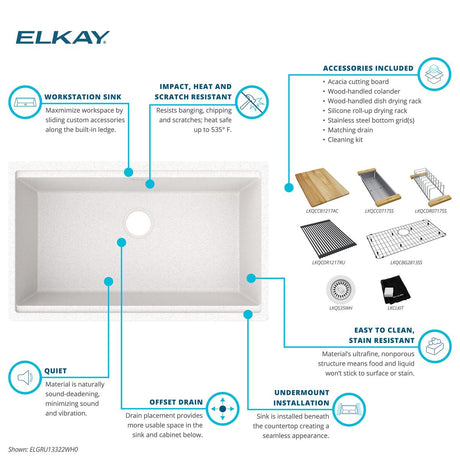 Elkay ELGRU13322WWH0
