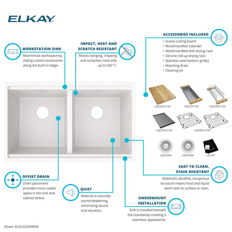Elkay ELGU3322WWH0