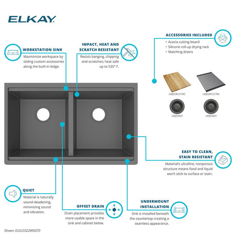 Elkay ELGU3322WOGT0