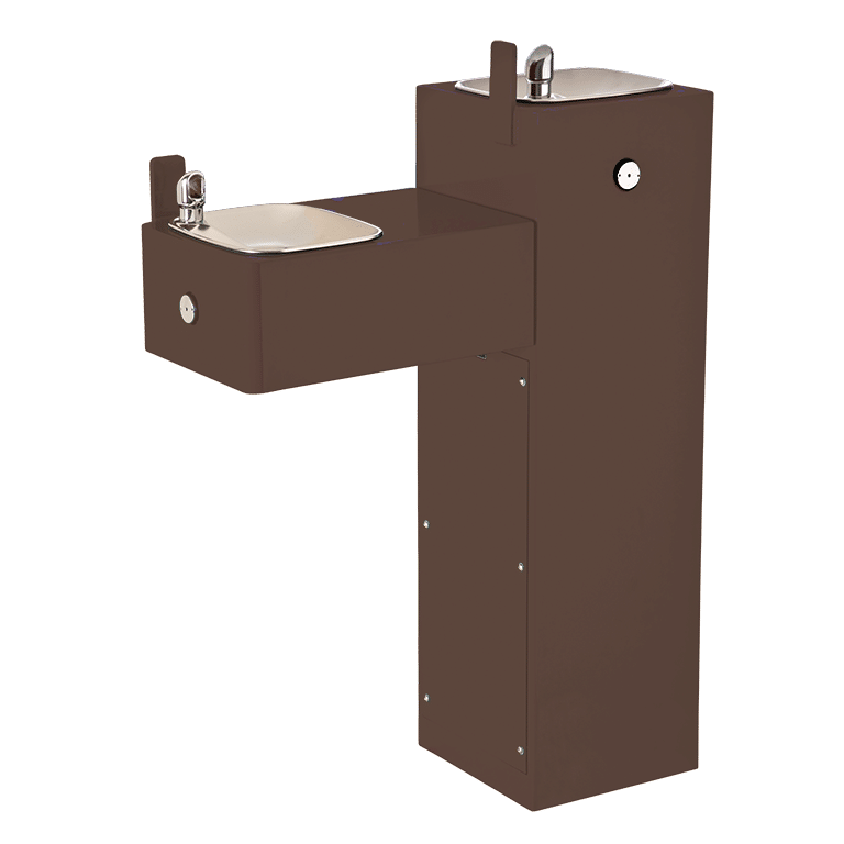 Haws 3300 | Outdoor Vandal-Resistant Steel Pedestal Fountain | 0.45 GPM