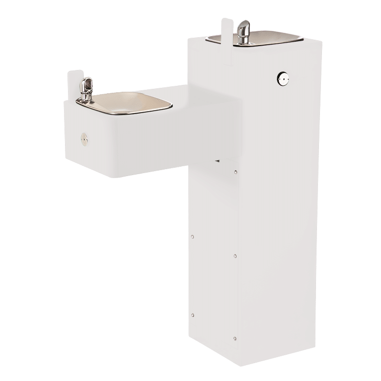 Haws 3300 | Outdoor Vandal-Resistant Steel Pedestal Fountain | 0.45 GPM
