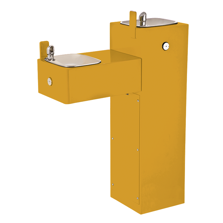 Haws 3300 | Outdoor Vandal-Resistant Steel Pedestal Fountain | 0.45 GPM