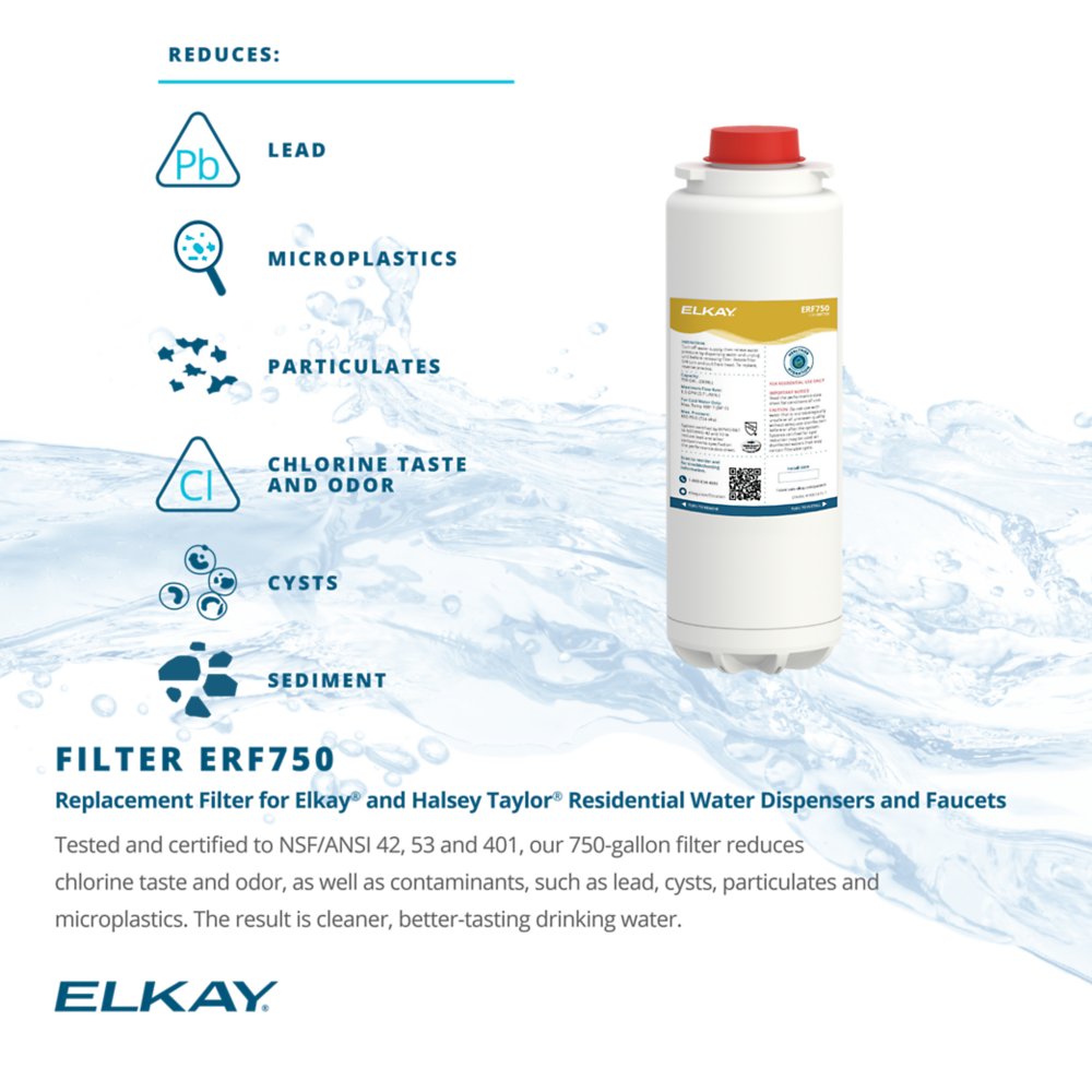 Elkay ERF750 | WaterSentry Plus Replacement Filter | For use with Built-in Water Dispenser (Liv Residential units)