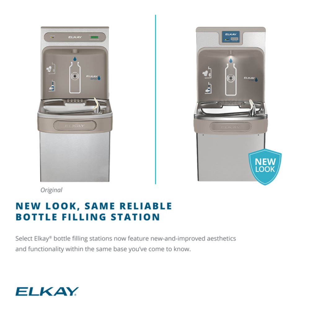Elkay LZS8WSSK | Wall-mount Bottle Filling Station | Filtered, Refrigerated, EZ-style fountain, Stainless Steel