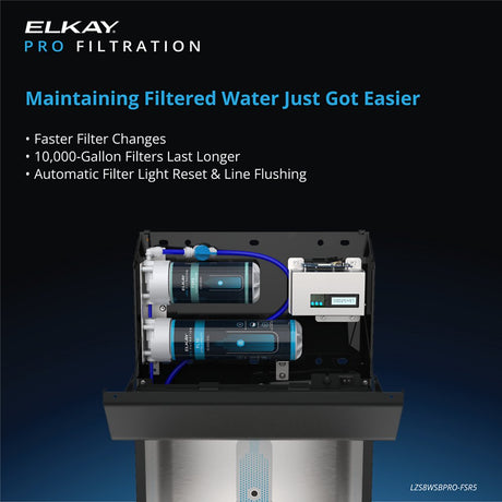 Elkay LZSTL8WSBPRO-FLP4 | Pro Filtration Bottle Station | 4,000 Gallon PFAS & Lead Reduction