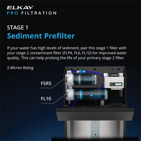 Elkay FSR5 | Pro Filtration Stage 1 Sediment Prefilter for Bottle Filling Stations