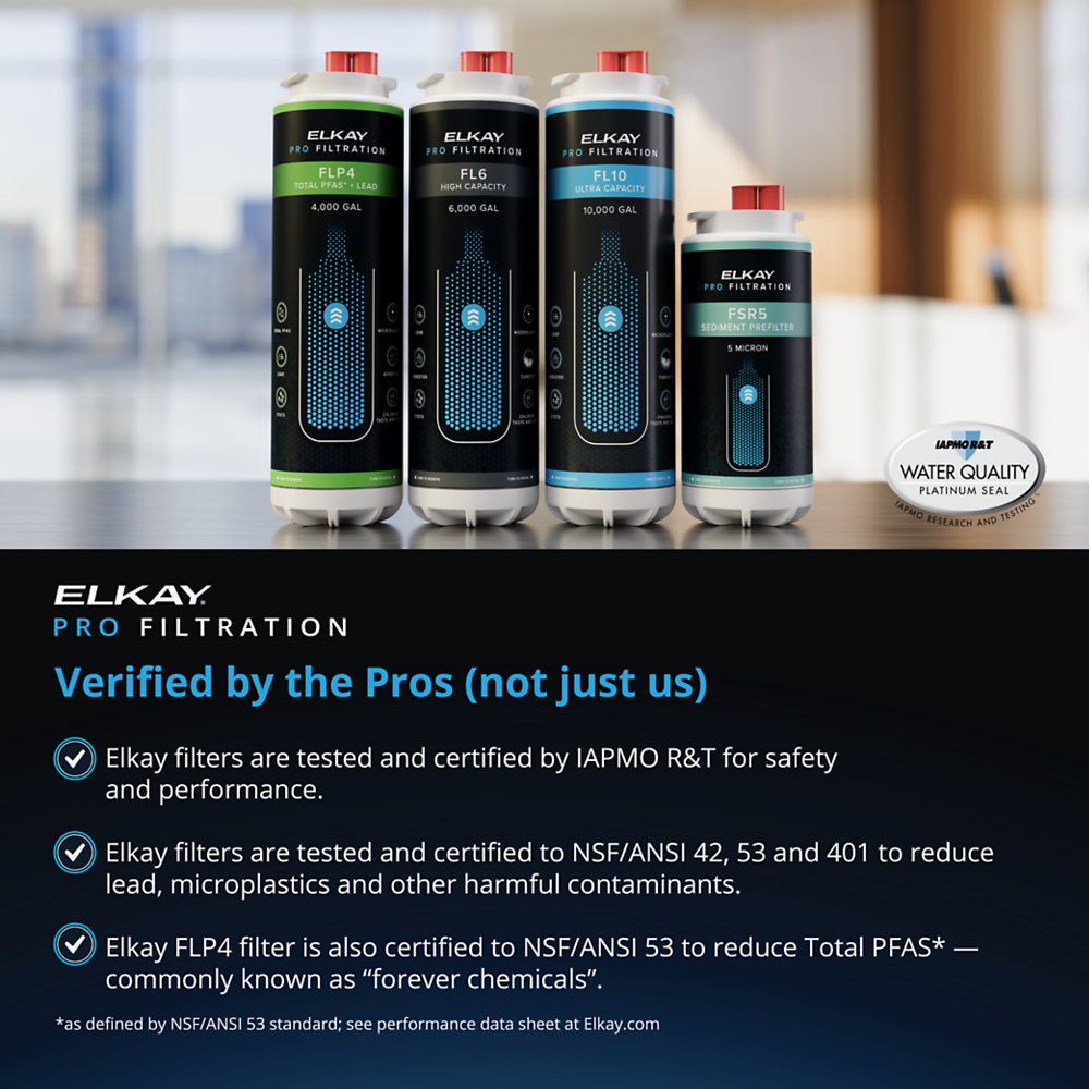 Elkay LZSTL8WSBPRO-FLP4 | Pro Filtration Bottle Station | 4,000 Gallon PFAS & Lead Reduction