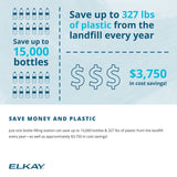 Elkay Bottle Filling Station - Save up to 15,000 bottles and 327 lbs of plastic annually. Reduce landfill waste and save money with an Elkay bottle filling station.