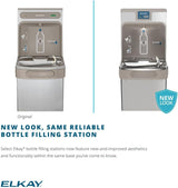 Elkay LZS8WSVRSK | Wall-mount Bottle Filling Station | Filtered, Refrigerated, EZ-style Fountain Vandal-resistant Bubbler, Stainless Steel