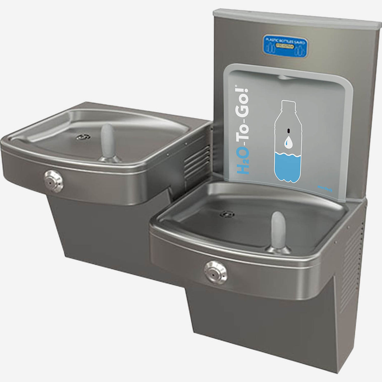 Murdock A172.8-UG-VR-BF12 Series Wall-Mounted Bi-Level Bottle Filler with In-Unit Refrigeration