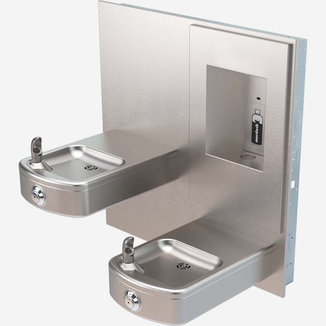 Murdock A152-VR-BF Series Wall-Mounted Bi-Level Drinking Fountain with Recessed Bottle Filler