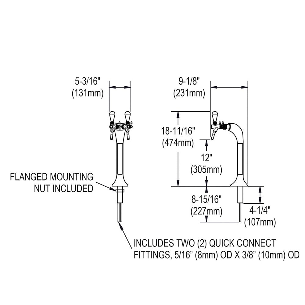 Elkay DSC2K | Blupura Column Tap Water Dispenser | Stainless Steel (to be used along a DSFBF180K)
