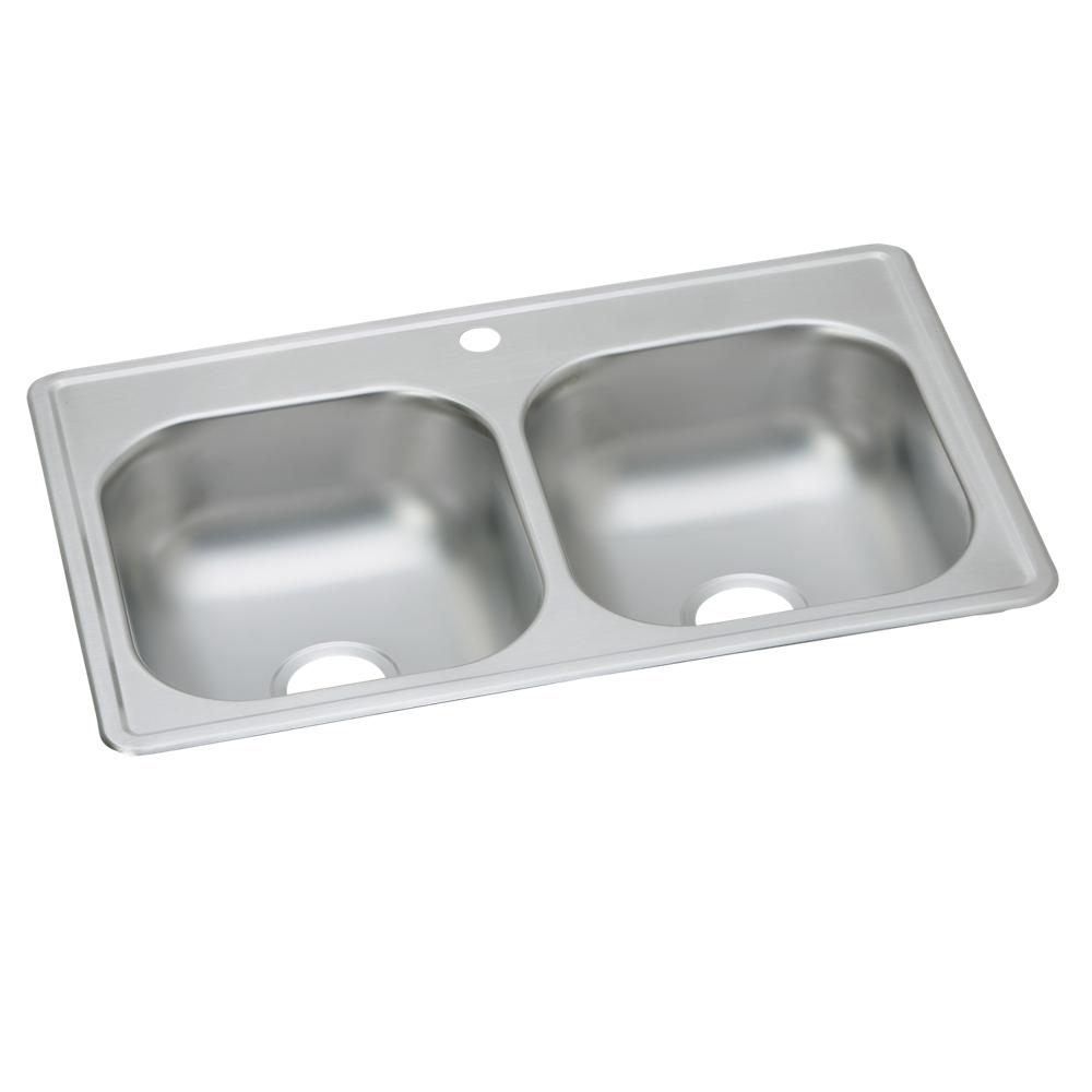 Elkay DSE23319 | Dayton, Equal Double Bowl Drop-in Sink | 33" x 19" x 8"