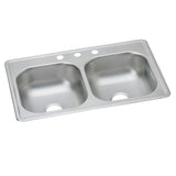 Elkay DSE23319 | Dayton, Equal Double Bowl Drop-in Sink | 33" x 19" x 8"
