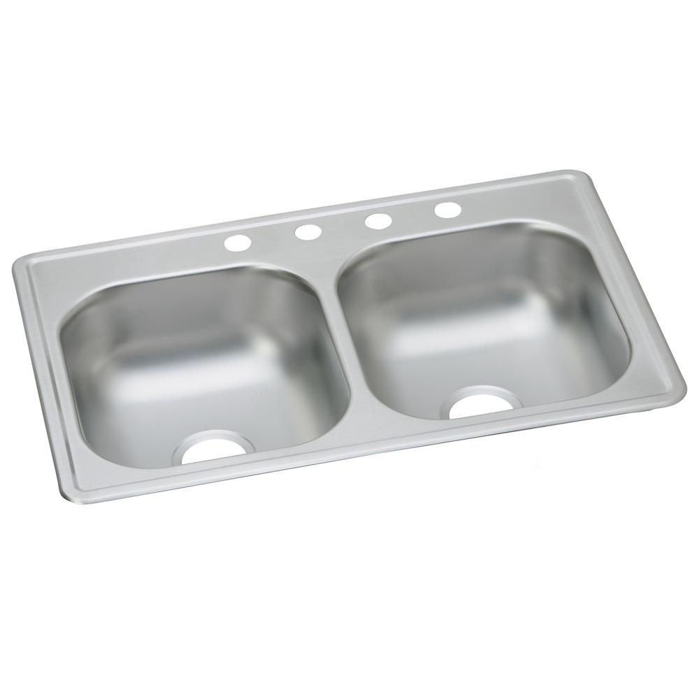 Elkay DSE23319 | Dayton, Equal Double Bowl Drop-in Sink | 33" x 19" x 8"