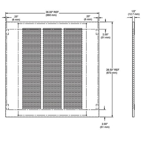 Elkay EG3 | Louvered Grill 26" x 1/2" x 26-1/2"