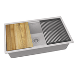 Elkay ELGRU13322WOGS0 | Quartz Classic, Single Bowl Undermount Workstation Sink | Greystone