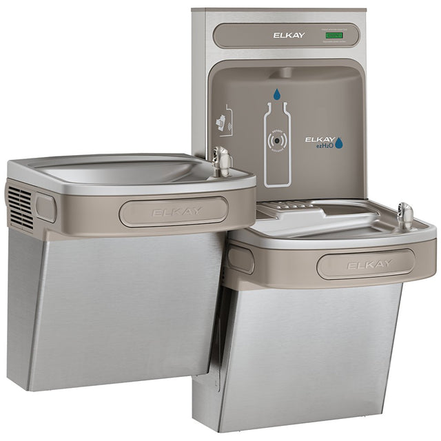 Elkay EZSTL8WSVRSK | Bi-Level Versatile Wall-mounted Bottle Filling Station | Filterless, Refrigerated, Stainless Steel - BottleFillingStations.com