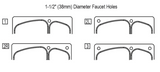 Elkay DPXSR2250R Faucet Hole Configurations