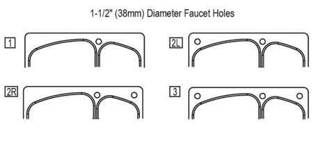 Elkay DPXSR2250R Faucet Hole Configurations